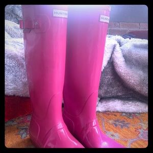 Lipstick Pink Hunter Tall Rainboots